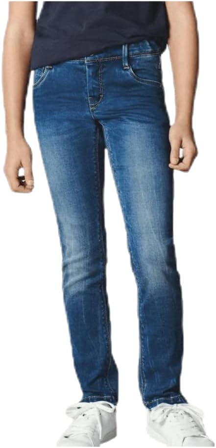 Bild von Name IT Mädchen NKFROSE DNMTIMONE 3155 Pant NOOS Hose, Blau (Dark Blue Denim), (Herstellergröße:104)