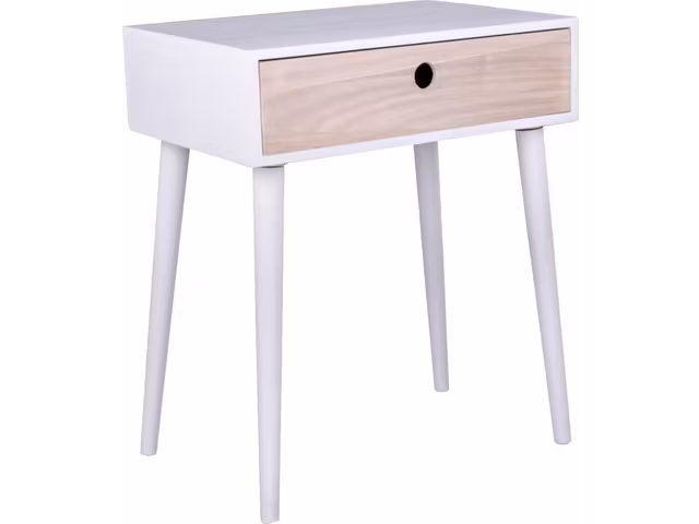 Bild von House Nordic Nachttisch Nachttisch Annemie Weiß und Natur (1-St)