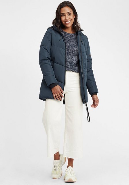 Bild von OXMO OXJunchen Damen Winterjacke Damenjacke Jacke mit Kapuze Eingrifftaschen Reißverschluss Regular fit, Größe:XL, Farbe:Insignia Blue (194010)