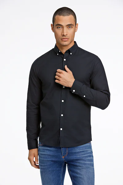 Bild von Slim Fit Freizeithemd mit Button-Down-Kragen Modell 'Oxford'