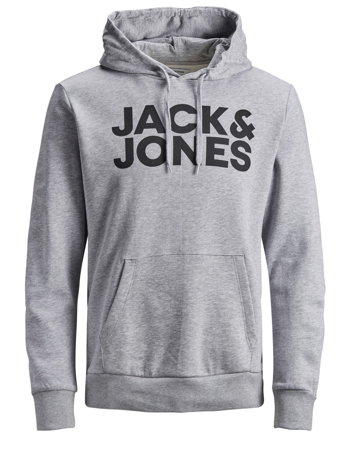 Bild von JACK & JONES Herren Hoodie Kapuzensweatshirt JJ Ecorp Logo Sweat Hood, Farbe:Grau, Artikel:- Light Grey Melange, Größe:L