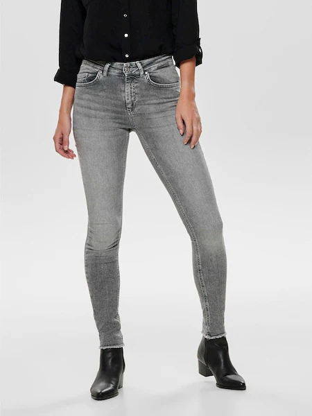 Bild von ONLY Skinny-fit-Jeans »ONLBLUSH MID SK ANK RW REA0918 NOOS«, mit ausgefranstem Saum
