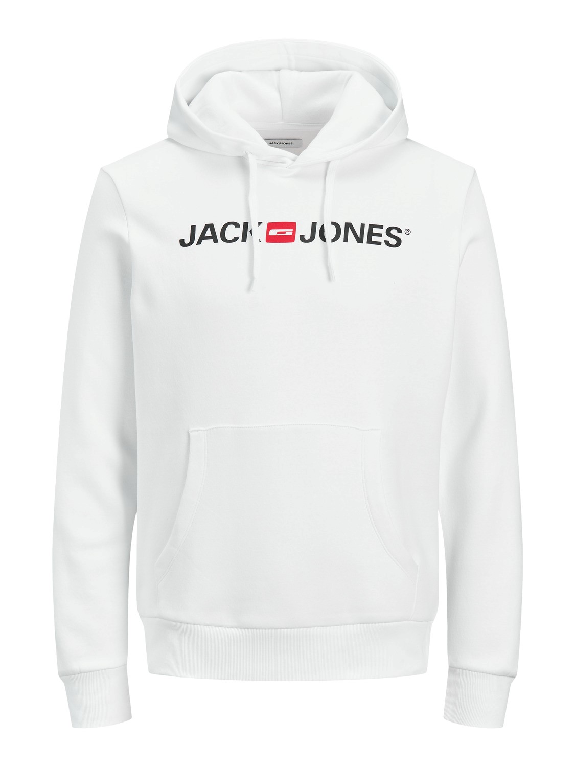 Bild von Herren Jack & Jones Corp Logo Sweat Hood Kapuzen Sweatshirt Basic Jumper Reg Fit, Farben:Weiß, Größe Pullover:XXL