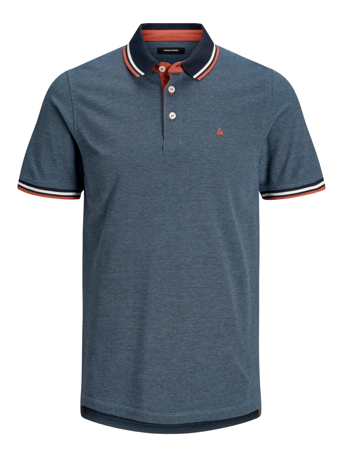 Bild von JACK & JONES Herren Klassische Pique Kurzarm Polo-Shirt - Denim Blau - XL
