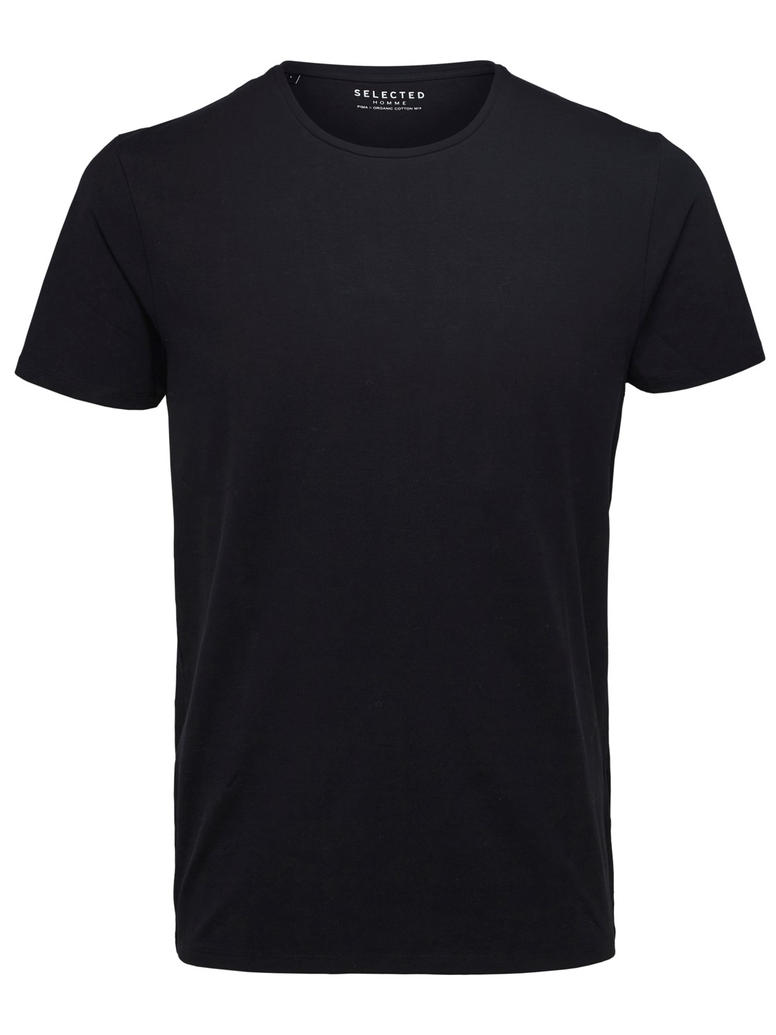 Bild von Herren Selected Basic T-Shirt | Einfarbiges Rundhals Kurzarm Shirt SLHNEWPIMA | Jersey Stretch Baumwolle, Farben:Schwarz, Größe:XXL