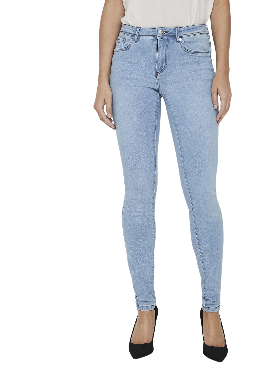 Bild von VERO MODA Damen Vmtanya Mr Piping Vi352 Noos Jeans, Light Blue Denim, XL EU