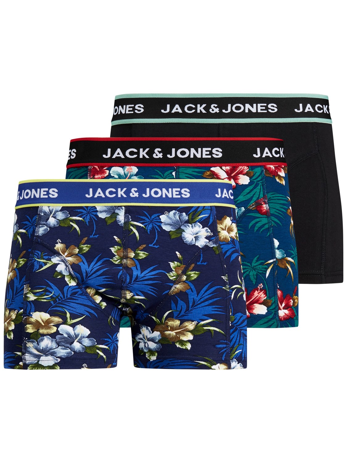 Bild von JACK & JONES Herren Boxershorts Boxershorts, Schwarz (Bardaboes Cherry/Maritime Blue Black), XL EU