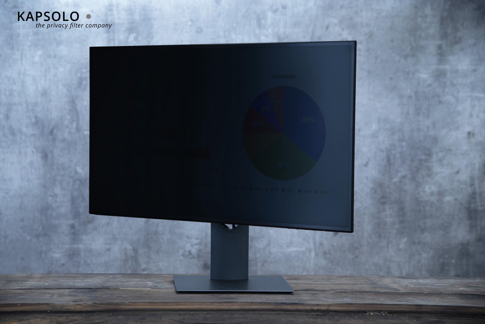 Bild von KAPSOLO 2-wege Blickschutzfilter / Blickschutzfolie abnehmbar für 54,86cm (21.6) Wide 16:10 - Monitor - Rahmenloser Display-Privatsphärenfilter - Transparent - Privatsphäre - 16:10 - 30° (KAP10751)