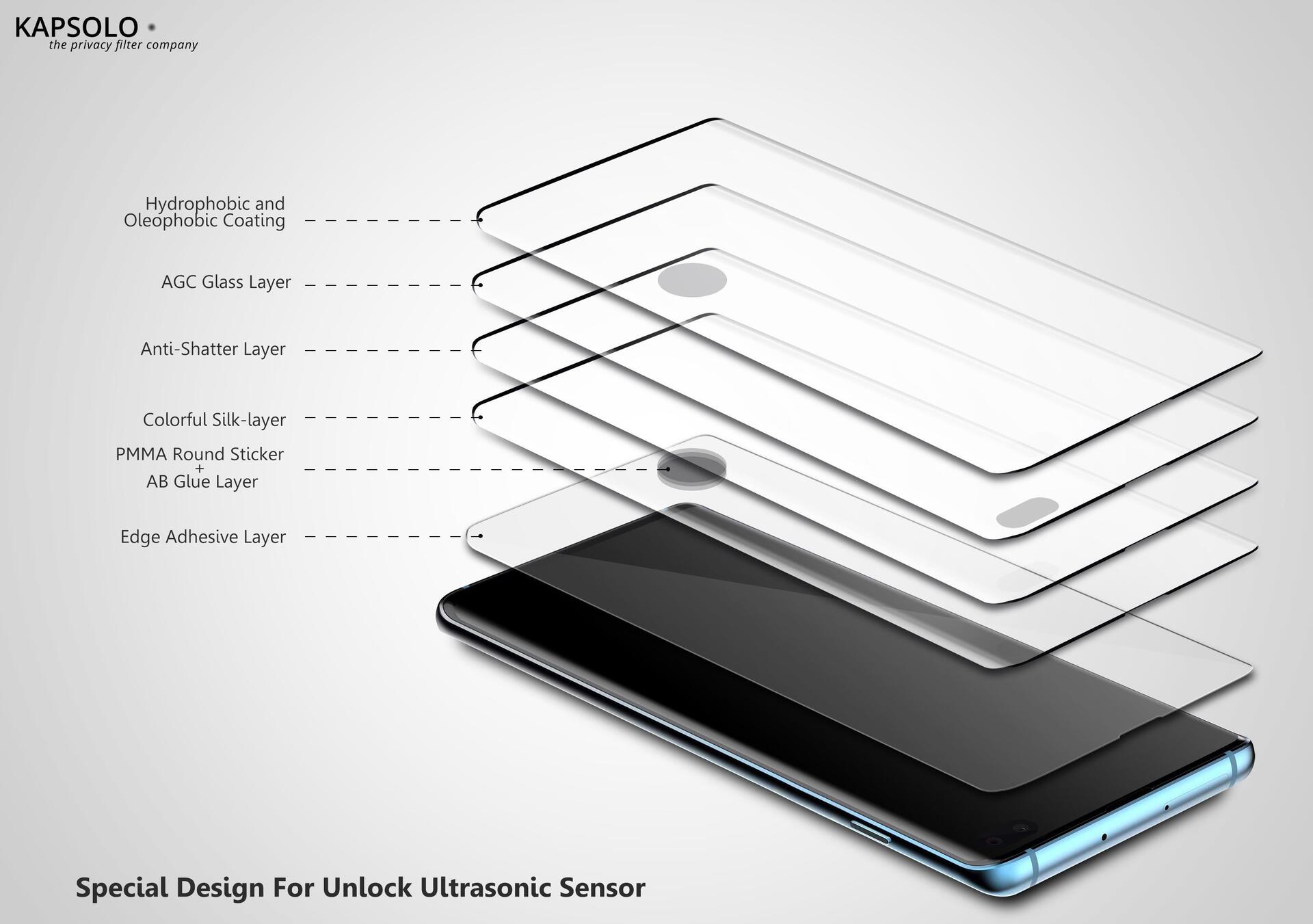 Bild von Kapsolo Displayschutzglas - vollflächiges Displayschutz mit abgerundete Kanten - Temperg (10 Stück, Samsung Galaxy Note 20), Smartphone Schutzfolie, Transparent