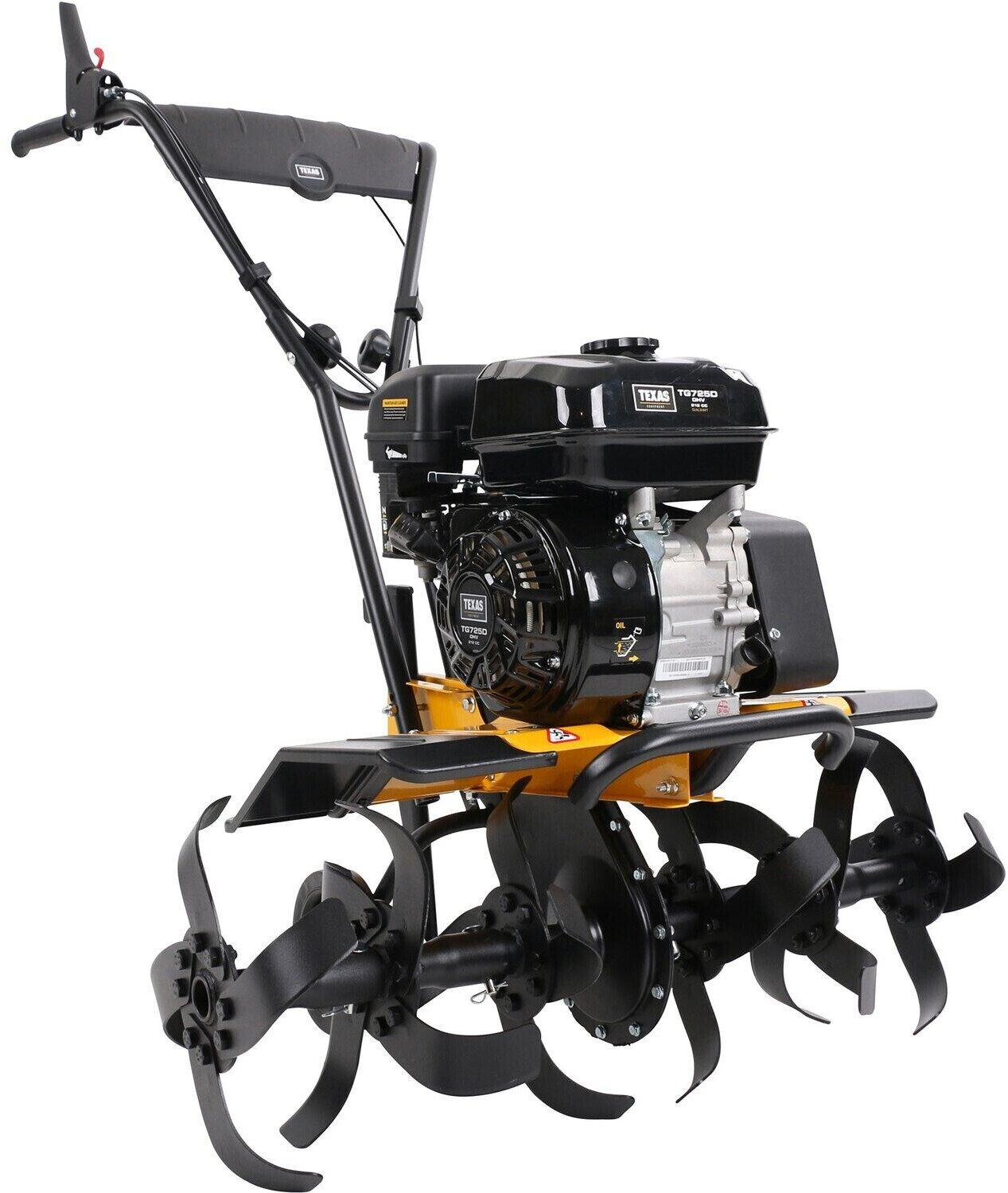 Bild von TEXAS Gartenfräse Motorhacke Bodenhacke Bodenfräse Rasenfräse Pflug Benzin mit Antrieb TX611TG Dual-Shaft | 30-85cm | 212cm³ | 4 Takt | 4200W | 5,7PS | 1 x Vor. u. 1 x Rück.Gang | 33cm Arbeitstiefe