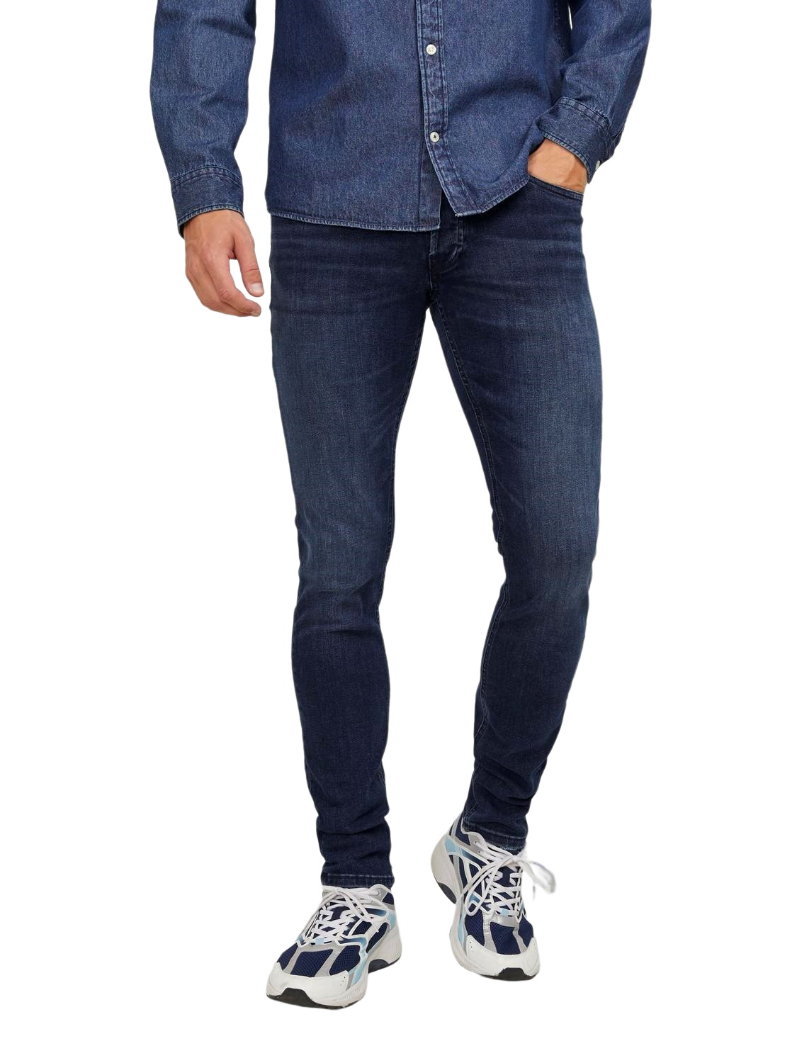 Bild von JACK & JONES Herren Slim Fit Jeans Glenn Skinny Tapered JJI Glenn ORIGINAL AM, Farben:Dunkelblau, Größe Jeans:30W / 30L