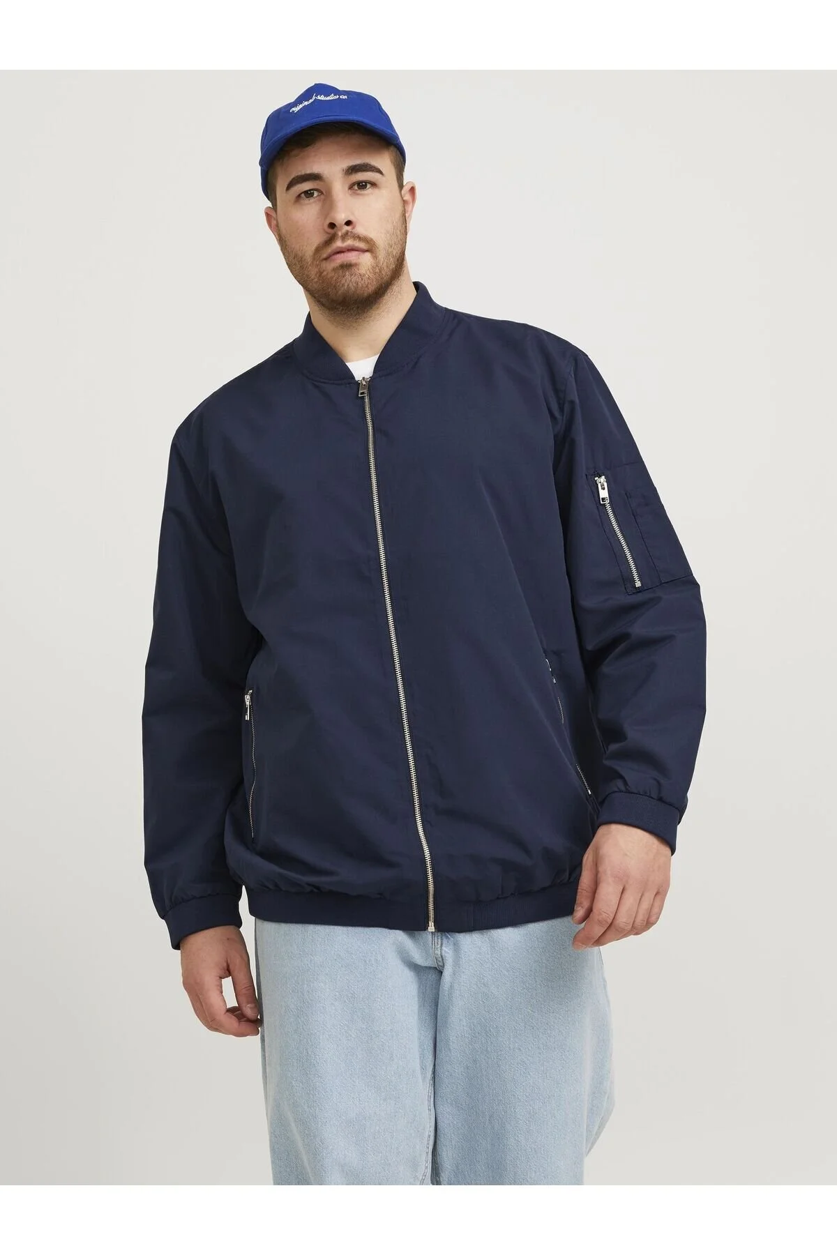 Bild von Jack & Jones Blouson Leichte Bomber Jacke Plus Size Große Übergrößen JJERUSH 4382 in Blau-2