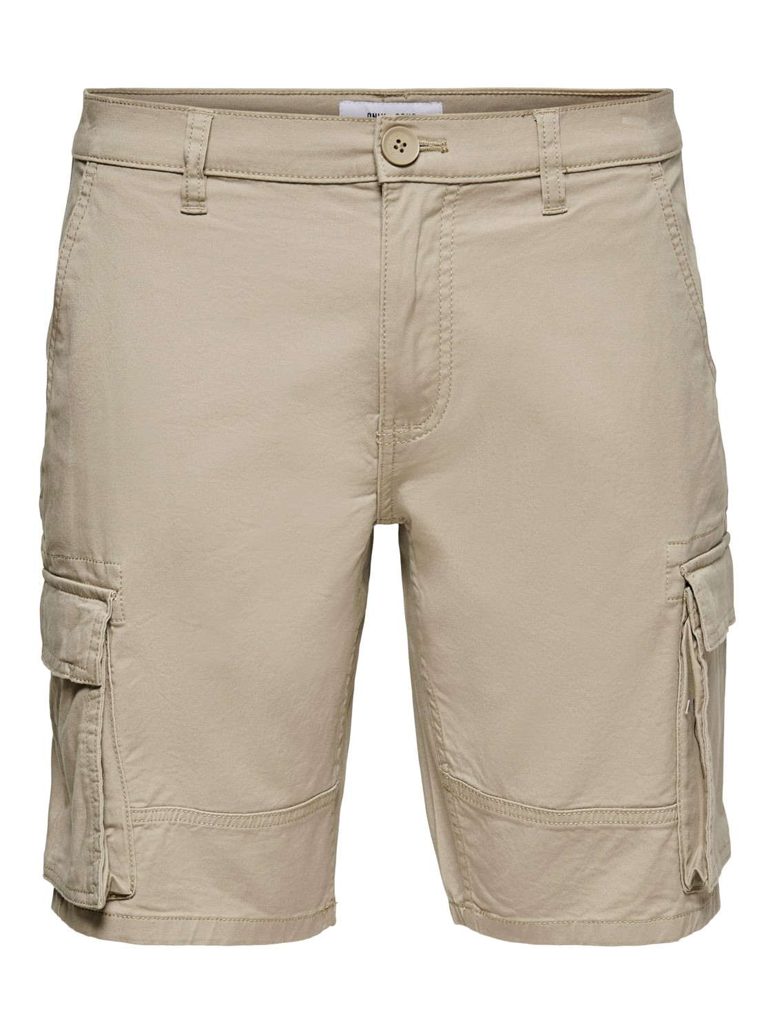 Bild von ONLY & SONS Herren Cargo Short ONSCAM Stage - Regular Fit - Schwarz Grün Beige, Größe:S, Farbe:Chinchilla 22016689