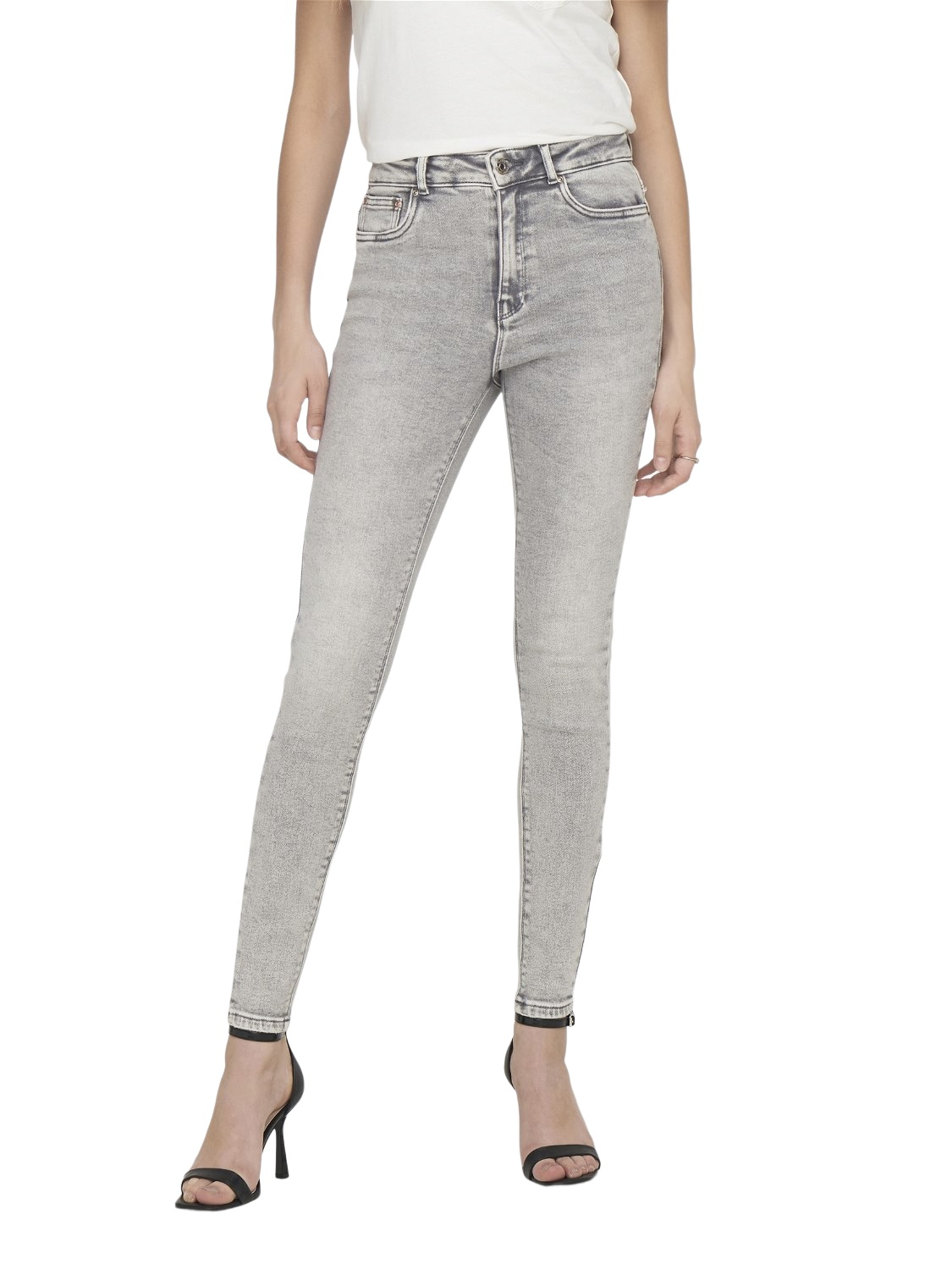 Bild von Only Damen Jeans ONLMILA HW SK ANK BB BJ755 - Skinny Fit - Grau - Light Grey Denim