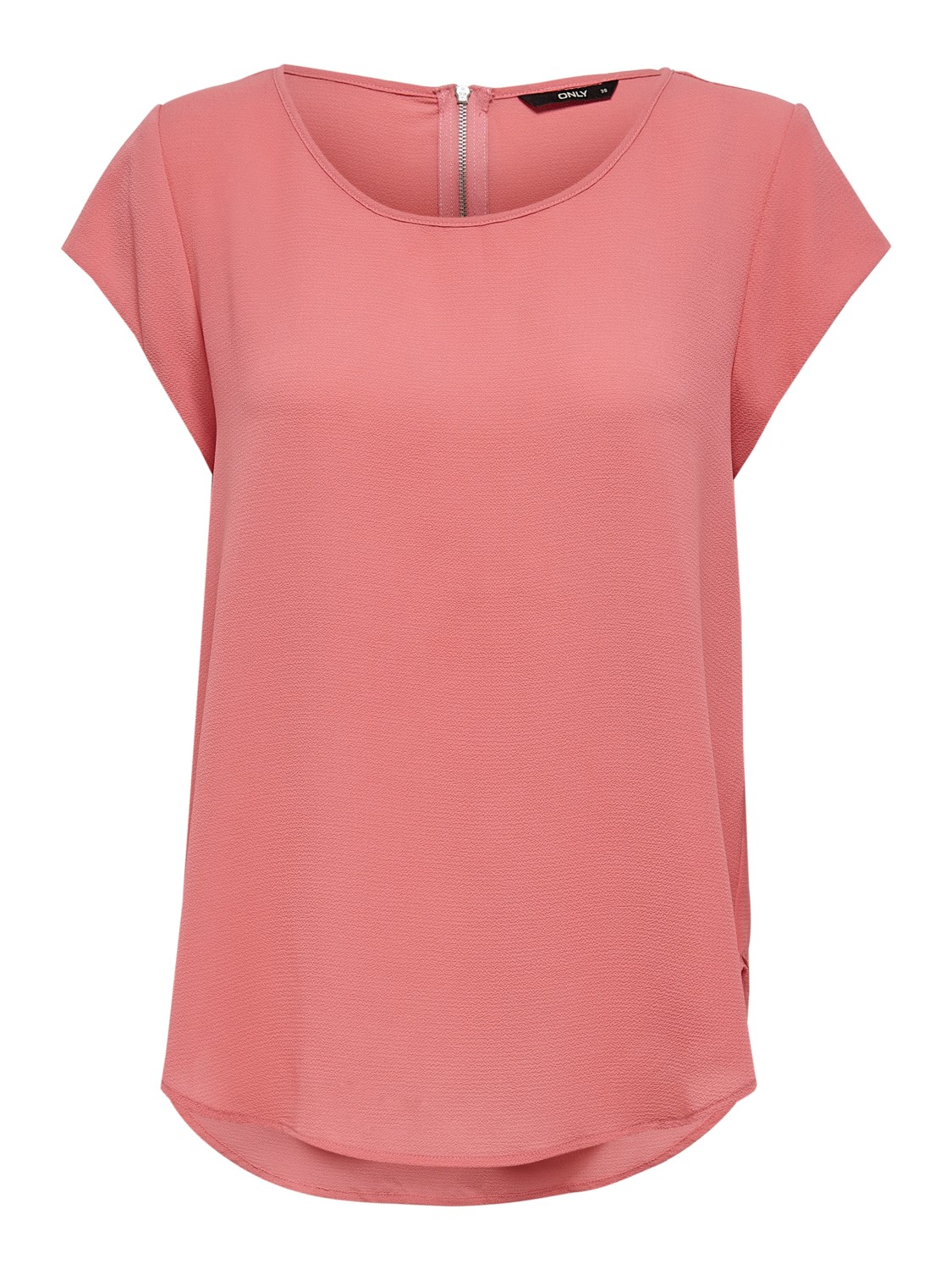 Bild von ONLY Damen Einfarbige Kurzarm Bluse | Basic Rundhals Ausschnitt | Blusen T-Shirt Blouse Oberteil ONLVIC, Farben:Rosa, Größe:36