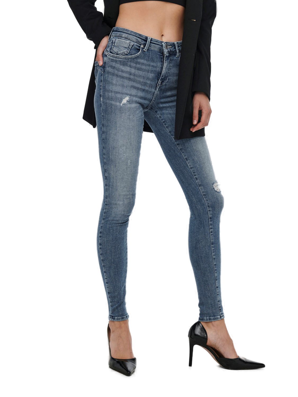 Bild von ONLY Damen Onlpower Life Mid Push Sk Dt Rea264 Noos Jeans, Medium Blue Denim, S / 30L EU