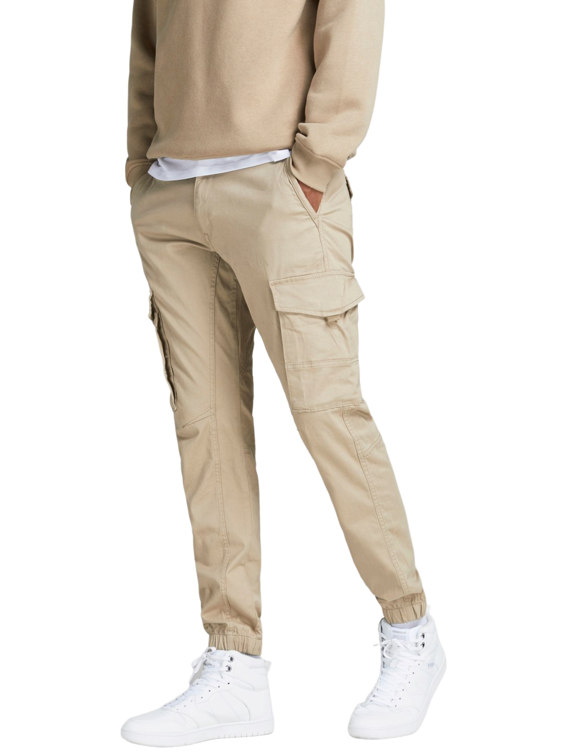 Bild von Jack & Jones Herren Cargohose JJIPAUL JJFLAKE AKM 542 CROCKERY-Tapered Fit - Beige