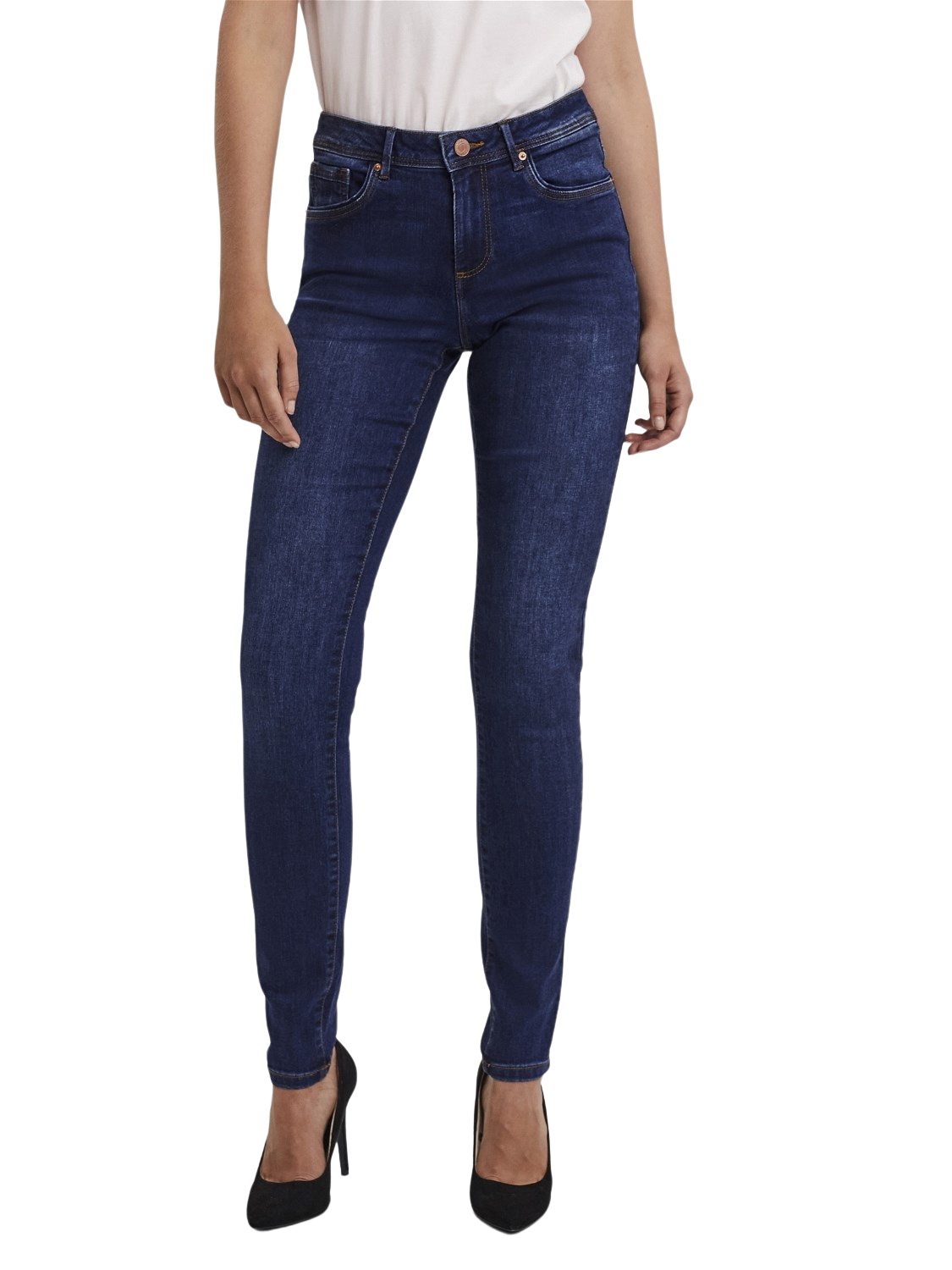 Bild von VERO MODA Damen Vmtanya Mr Piping Vi3144 Ga Noos Jeans, Dark Blue Denim, XL EU