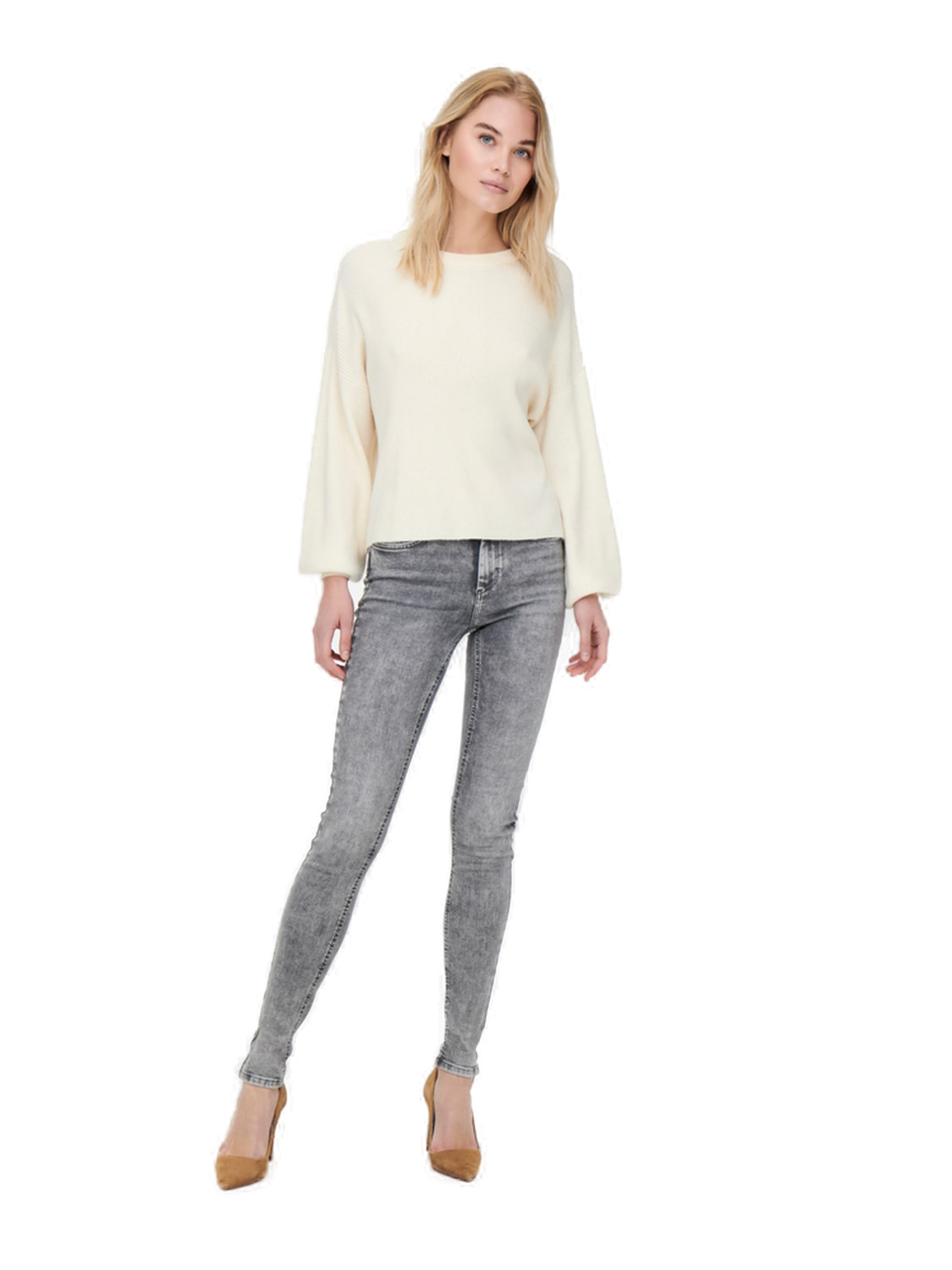 Bild von Only Damen Jeans ONLBLUSH MID SK TAI918 - Skinny Fit - Grau - Light Grey Denim