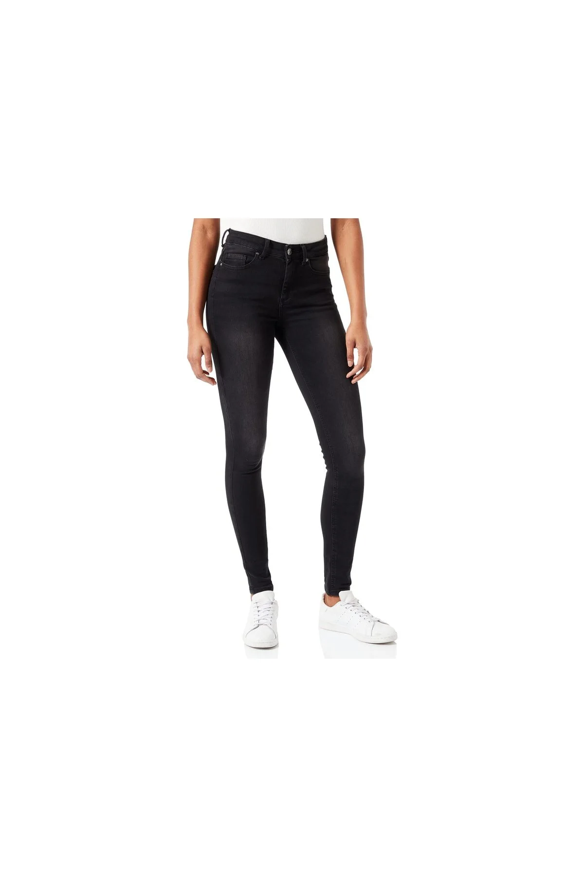 Bild von Damen ONLY Skinny Fit Jeans | Mid Waist Stretch Denim Hose | ONLBLUSH Life Röhrenjeans, Farben:Schwarz, Größe:XL / 30L