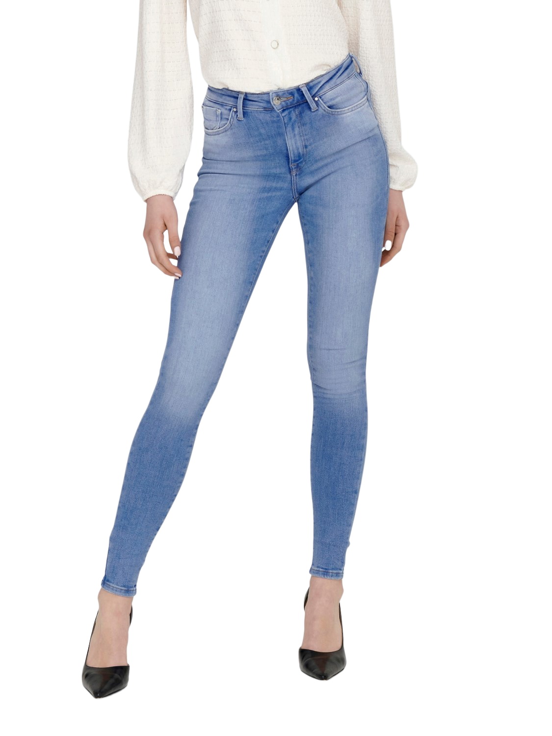 Bild von Only Damen Jeans ONLPOWER MID PUSH UP SK DNM REA934 - Skinny Fit - Blau - Special Bright Blue Denim