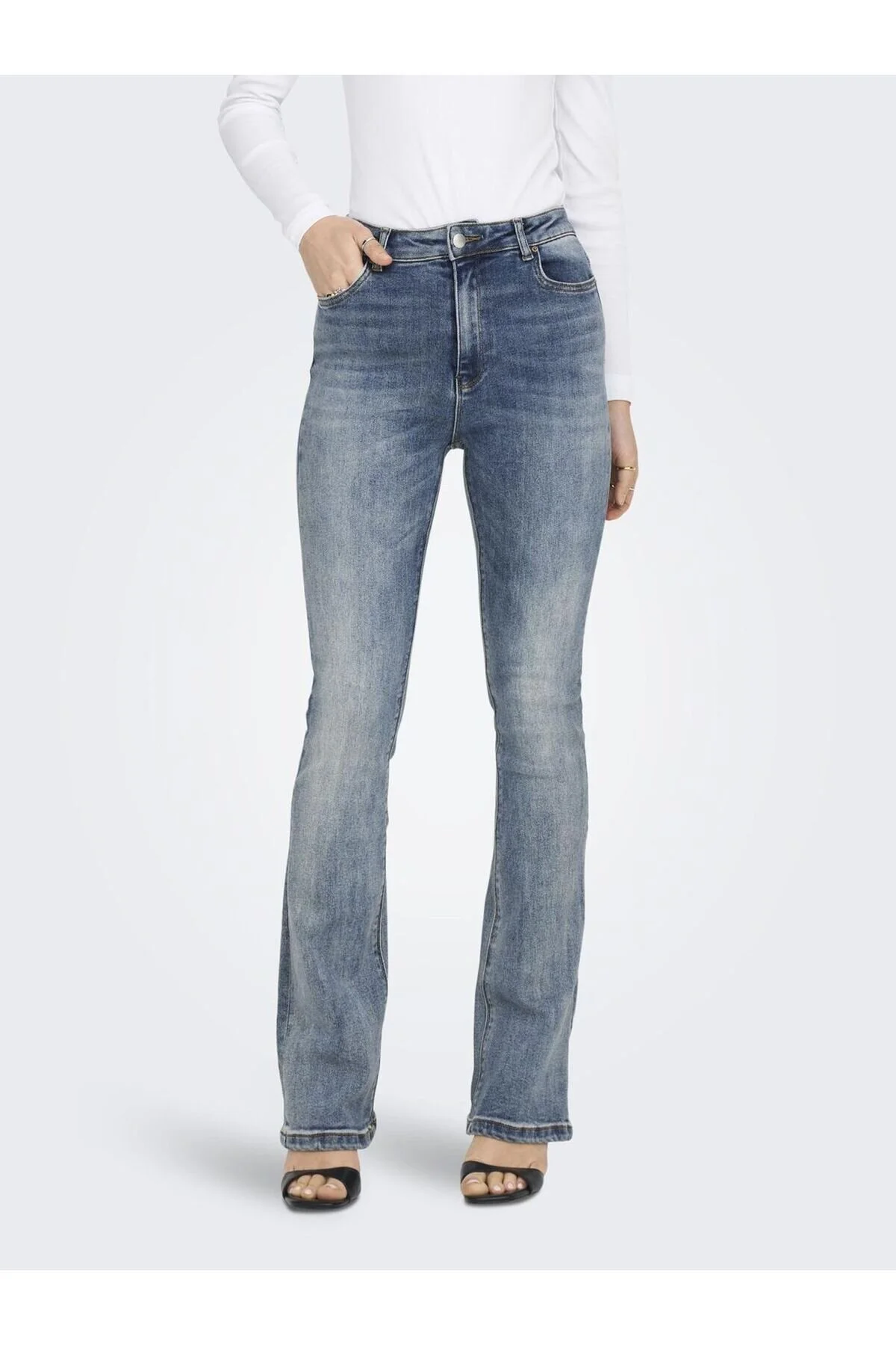 Bild von Only Flared Fit Jeans Onlmila Hohe Taille Ausgestellt Jeans für Damen - 32/32