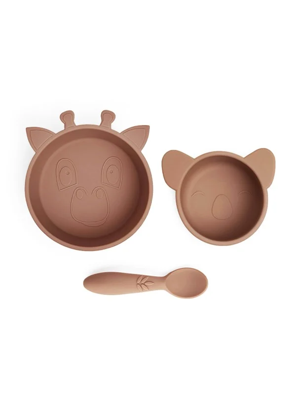 Bild von Nuuroo Eddy silicone tableware 3-pack - Chocolate Malt