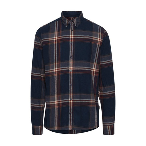 Bild von Blend Langarmhemd Kariertes Holzfäller Hemd Flanell Freizeit Shirt aus Baumwolle 4378 in Blau-Rot