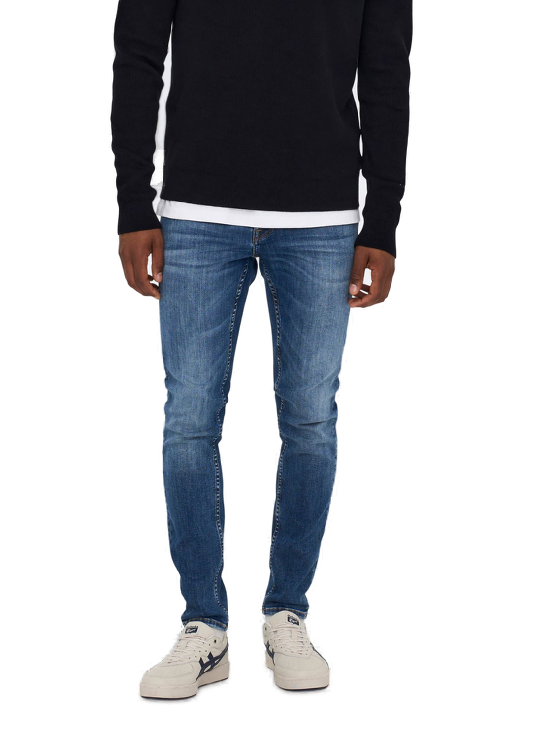 Bild von Only & Sons - Warp Skinny Blue Denim - Jeans - Blau - W28 / L34 - 83% Baumwolle, 15% Polyamid, 2% Elastan,Denim