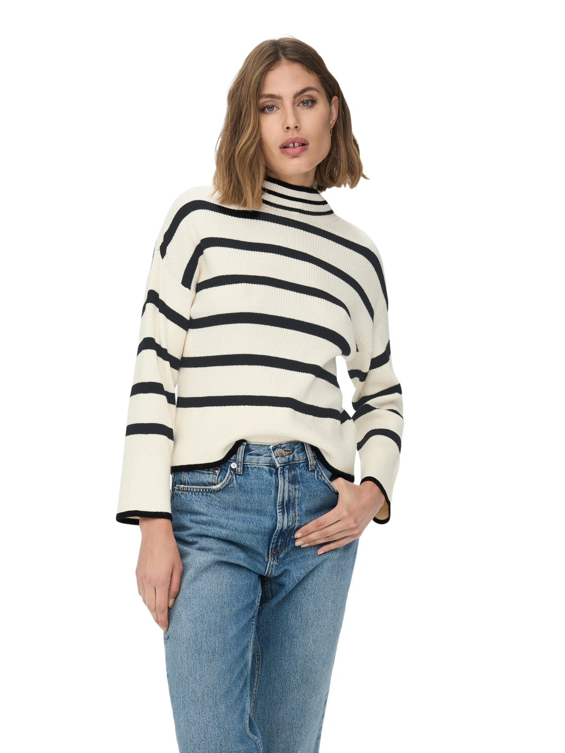 Bild von ONLY Damen Onlibi L/S Higneck Cc Knt Pullover, Whitecap Gray, M EU