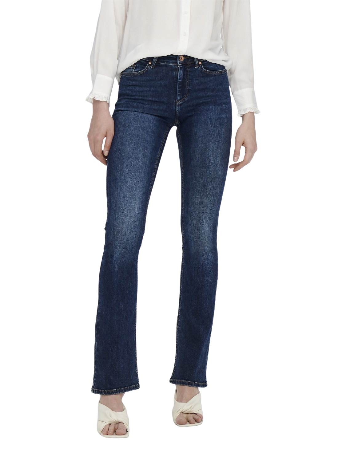 Bild von ONLY Damen Onlblush Mid flared Dnm Tai021 Noos Jeans, Dark Blue Denim, L / 30L EU