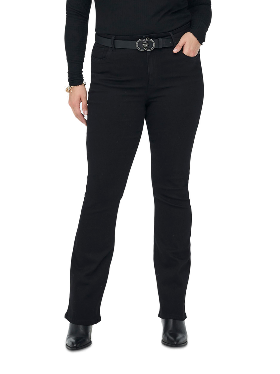Bild von ONLY CARMAKOMA Damen Carsally Hw Flared Bj165 Noos Jeans, Schwarz, 42W / 32L EU