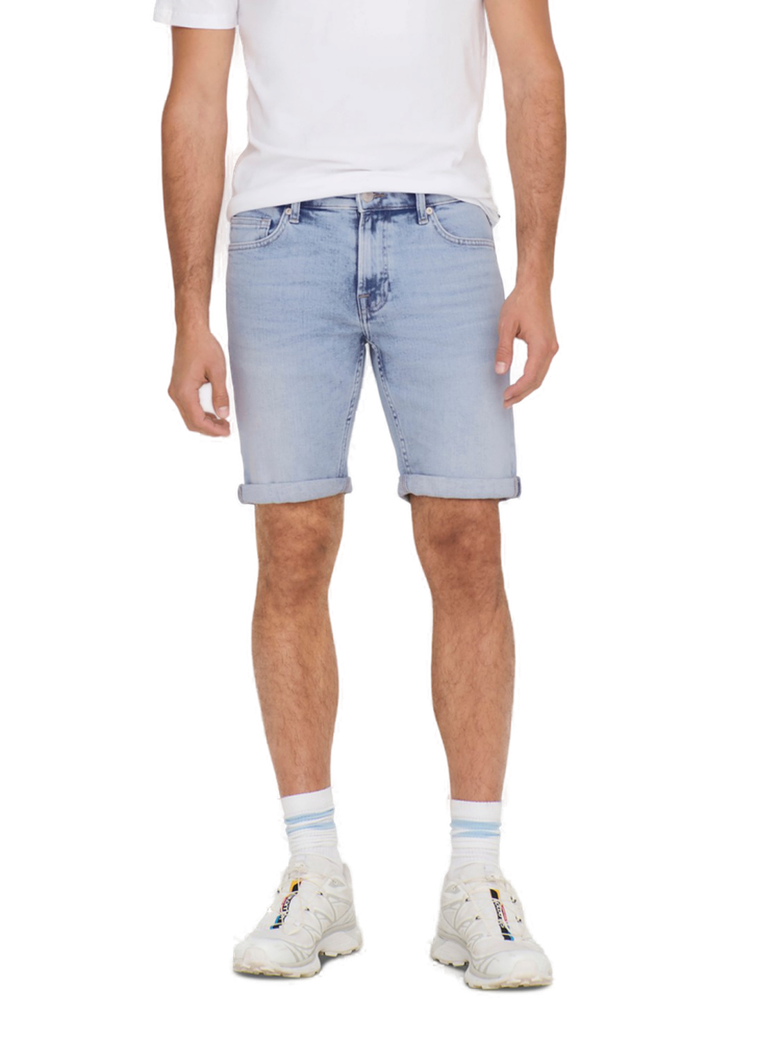 Bild von Only & Sons Herren Jeans Short ONSPLY 5189 - Regular Fit - Blau - Light Blue Denim