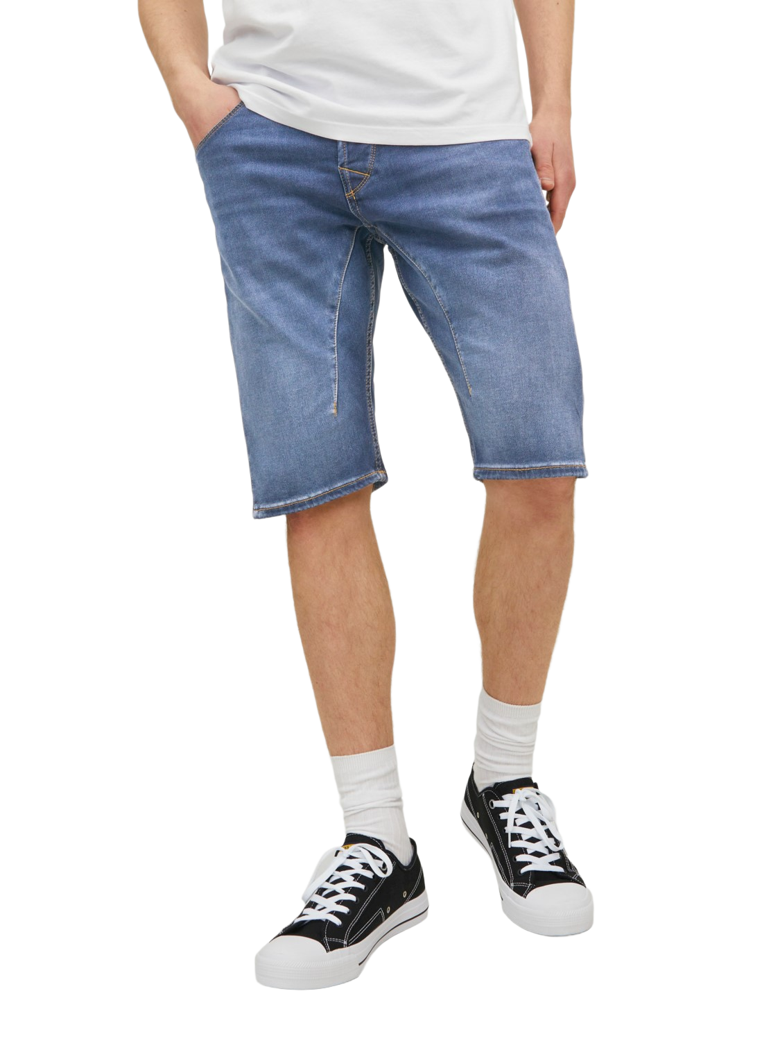 Bild von Jack & Jones Herren Jeans Short JJISCALE JJLONG GE 608 - Regular Fit - Blau - Blue Denim