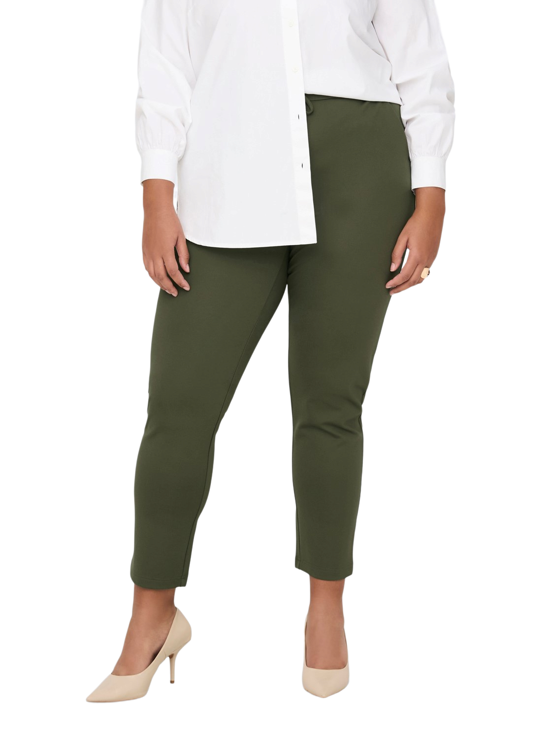 Bild von ONLY CARMAKOMA Stoffhose Elegante Stretch Stoffhose Übergröße Curvy Plus Size (1-tlg) 4233 in Dunkelgrün