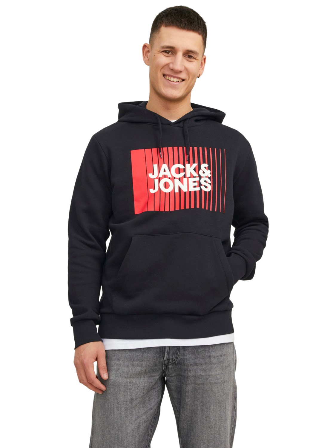 Bild von ORIGINALS by JACK & JONES Hoodie, Kapuze, Logo-Print, für Herren, schwarz, L