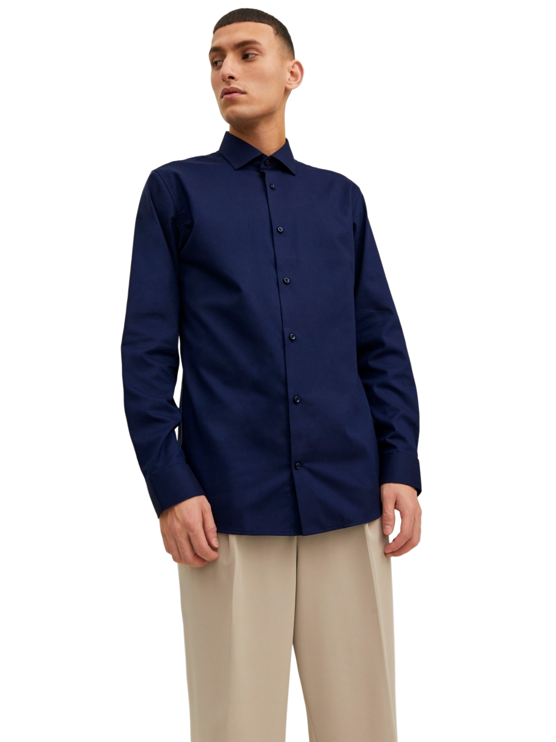 Bild von JACK & JONES Herren Freizeit Hemd JPRBLAPARKER Slim Fit Schwarz Blau XS-XXL, Größe:S, Farbe:Perfect Navy Slim FIT 12227385