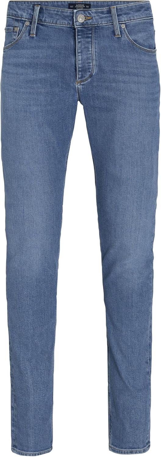 Bild von JACK & JONES Herren Jeans JJIGLENN JJEVAN AM 377- Slim Fit - Blau - Blue Denim, Größe:28W / 32L, Farbvariante:Blue Denim 12229139