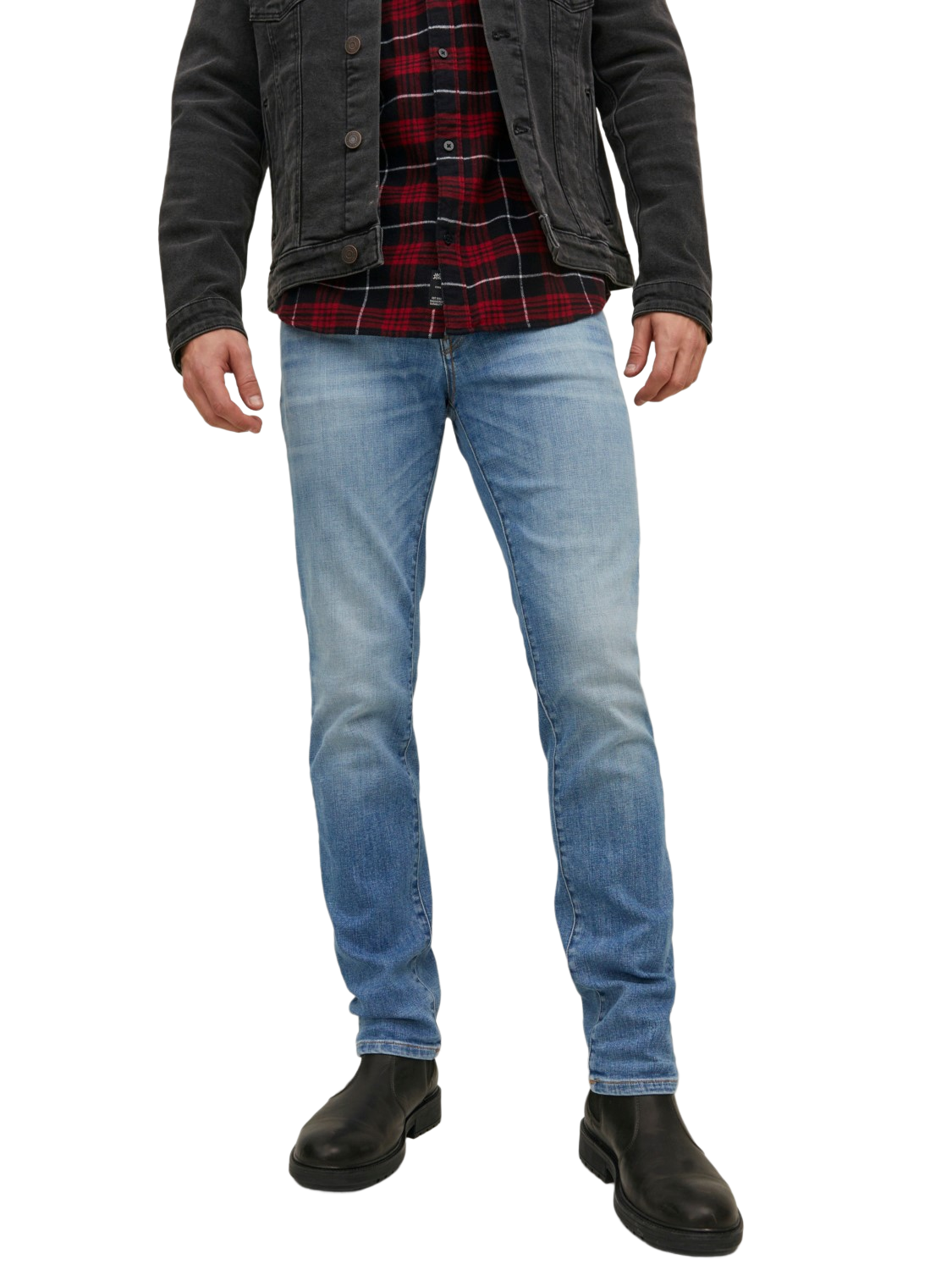 Bild von JACK & JONES Herren Jeans JJITIM JJDAVIS JJ 074 - Slim Fit - Blau - Blue Denim, Größe:30W / 32L, Farbvariante:Blue Denim 12229815