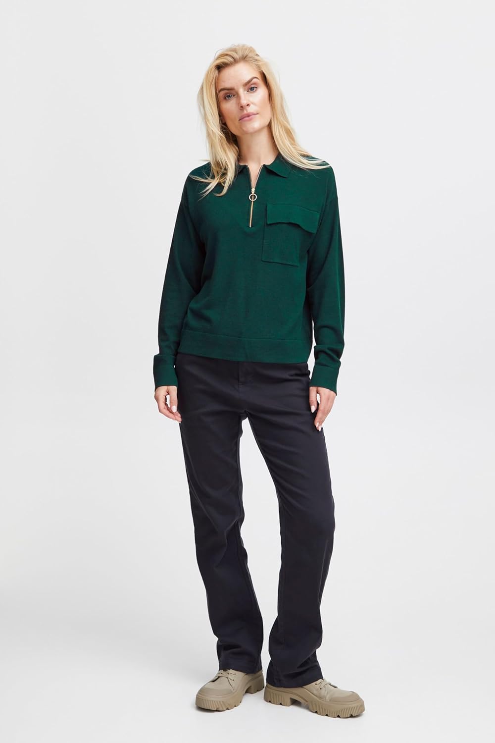 Bild von Pulz - PZSARA Polo Pullover - Pullover - 50207205, Größe:XXL, Farbe:Botanical Garden Melange (1952201)