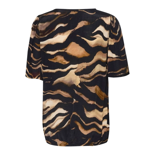Bild von KAFFE Damenbluse 10508541 - Lässiger V-Ausschnitt im Tiger Print
