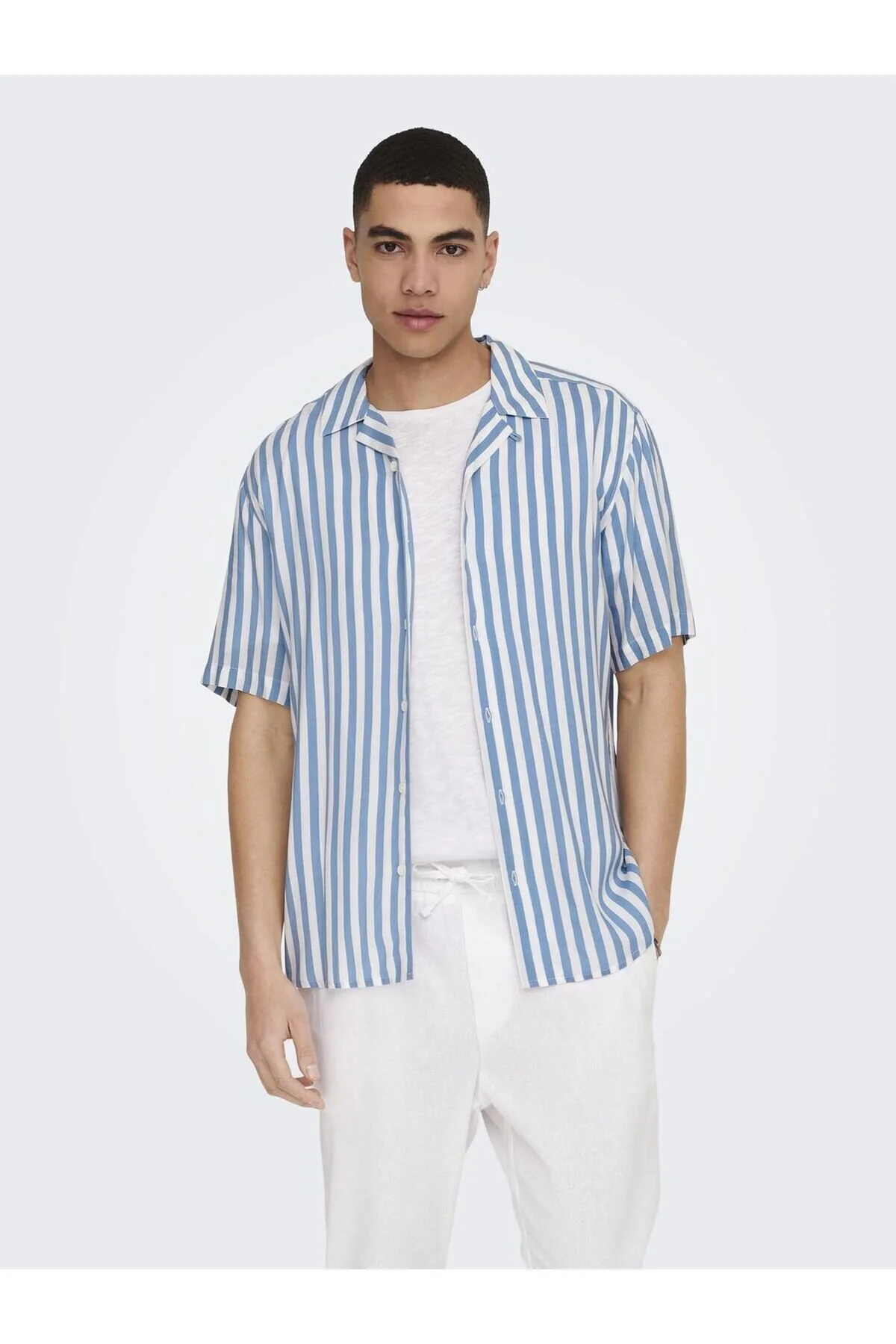 Bild von ONLY & SONS Herren Freizeit Hemd ONSWAYNE Regular Fit XS S M L XL XXLGestreift, Größe:S, Farbe:Mountain Spring 22013267