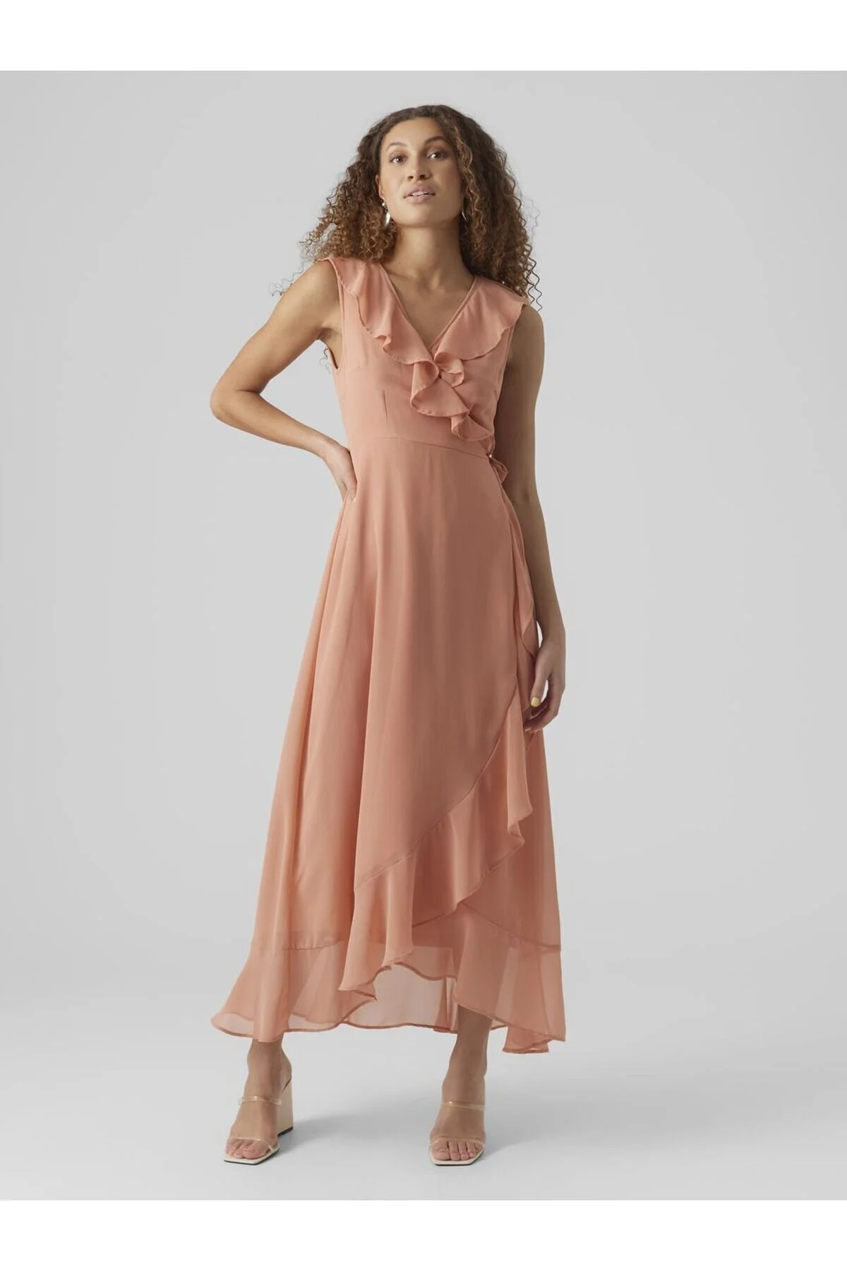 Bild von Vero Moda Wickelkleid Vmsille Sl Wrap Maxi Dress Wvn für Damen - L
