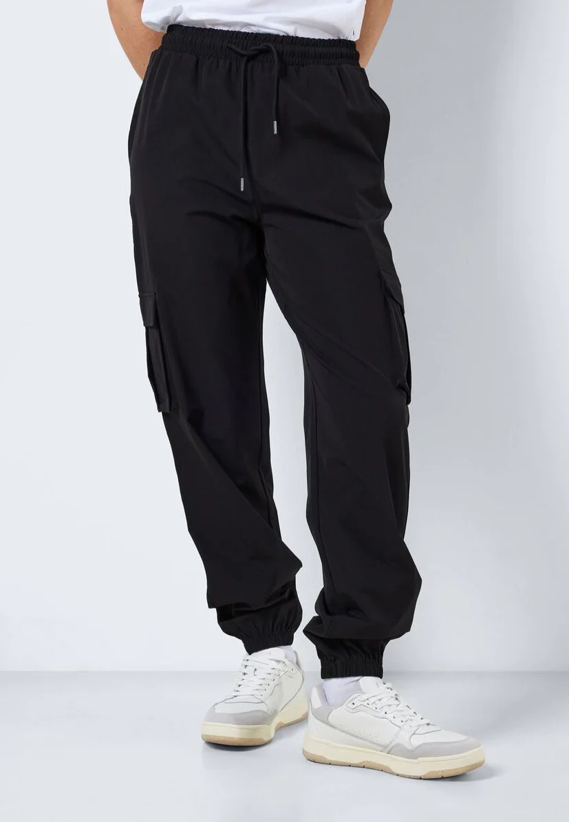 Bild von Noisy may Damen Cargo Pants High Waist Stoffhose Tapered Relaxed Fit Paperbag Hose Stretch NMKIRBY