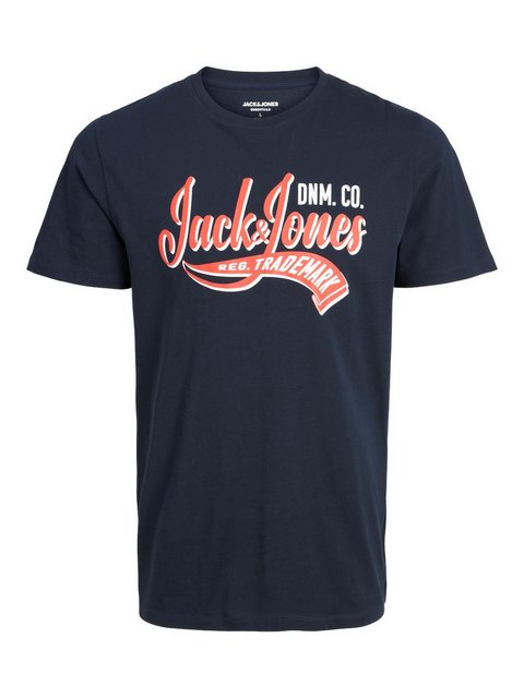 Bild von JACK & JONES Herren Jjelogo Tee O-neck 2 Col 23/24 Pls T-Shirts Für, Marineblau/Rot/Weiß, 3XL Große Größen EU