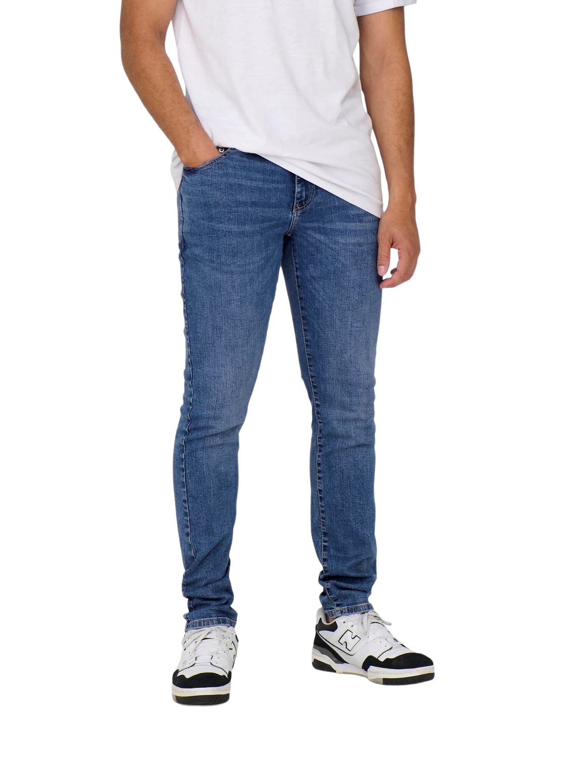 Bild von ONLY & SONS Herren Jeans ONSLOOM Slim 6756 - Slim Fit - Blau - Medium Blue Denim, Größe:29W / 34L, Farbvariante:Medium Blue Denim 22026756