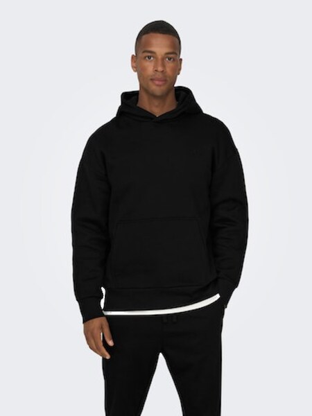 Bild von ONLY & SONS Herren Hoodie Kapuzenpullover ONSDAN Life - Relaxed Fit XS - XXL, Größe:XL, Farbe:Black 22026661