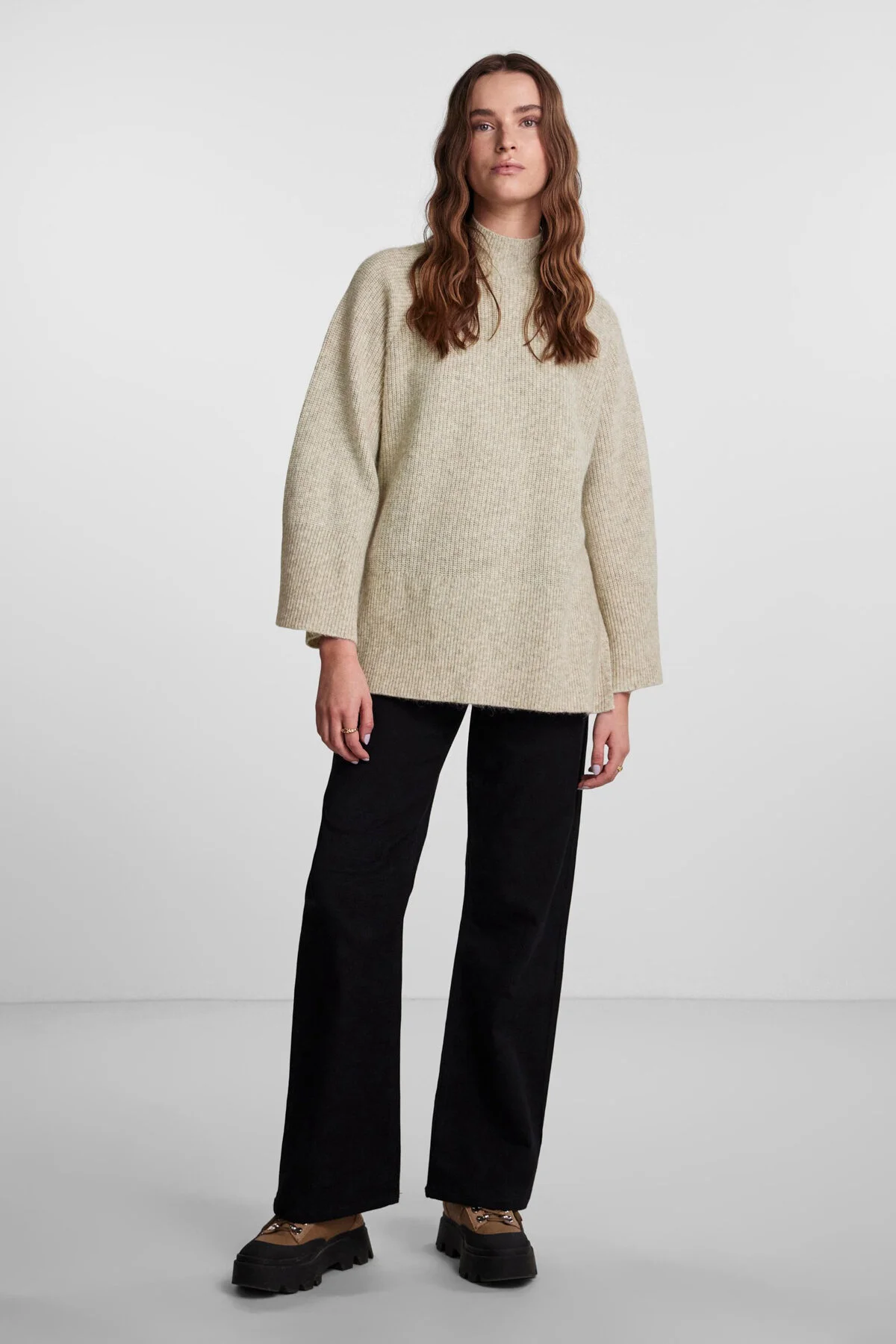 Bild von PIECES Pcjade Ls Oversize High Neck Knitted Bc für Damen - XL