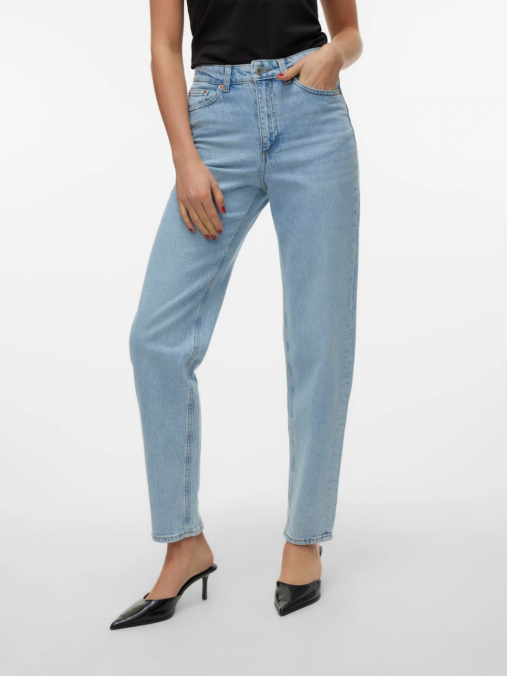 Bild von VERO MODA Damen VMTESSA HR RA389 GA NOOS Mom-Jeans, Light Blue Denim, 27W x 32L