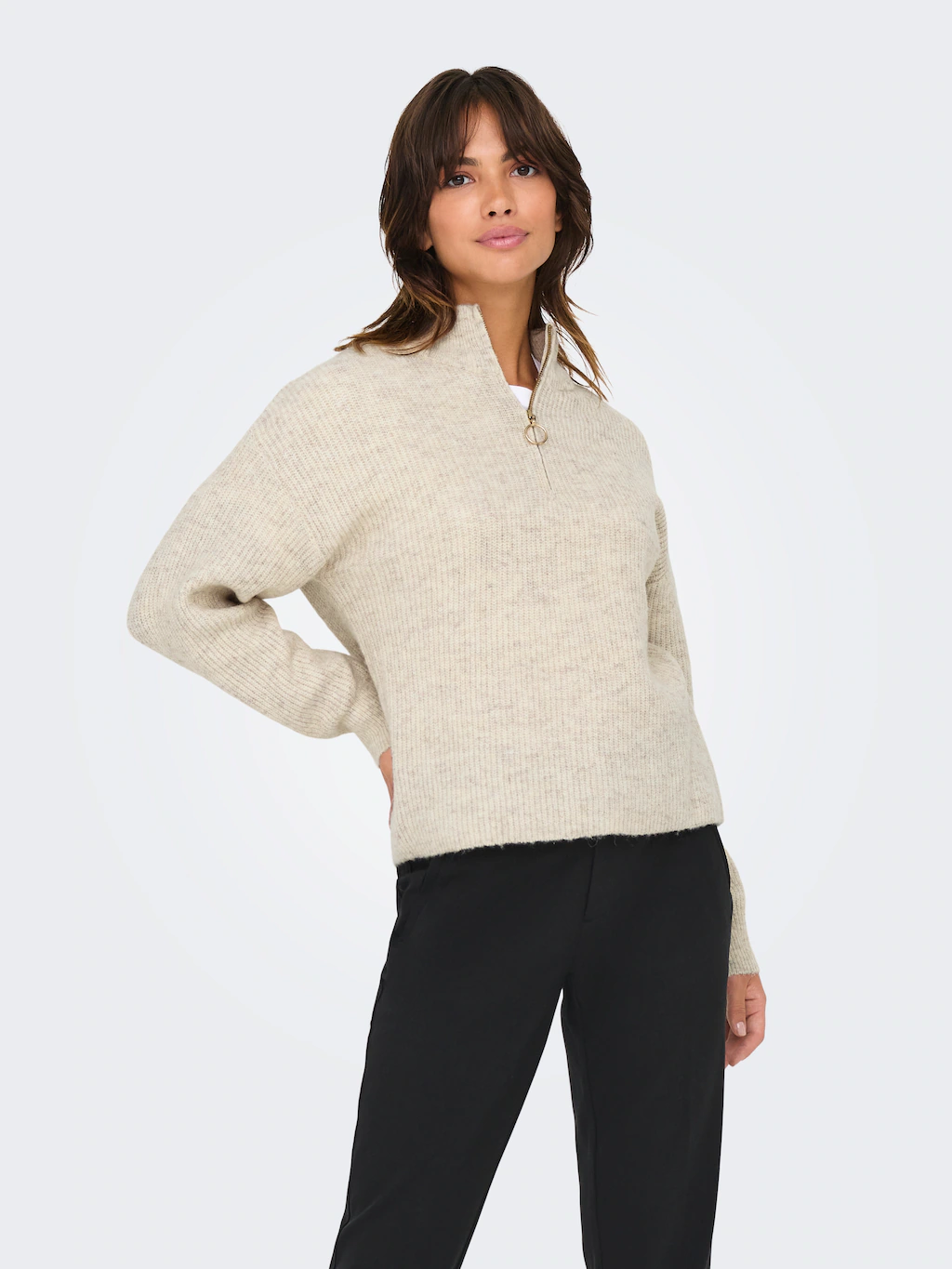 Bild von ONLY Strickpullover »ONLTOKYO SOLID L/S ZIP PULLOVER KNT NOOS«